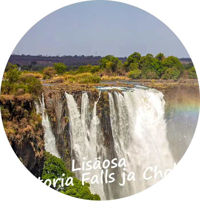 Itseajettava Namibia-lisäosa Viktoria Falls ja Chobe